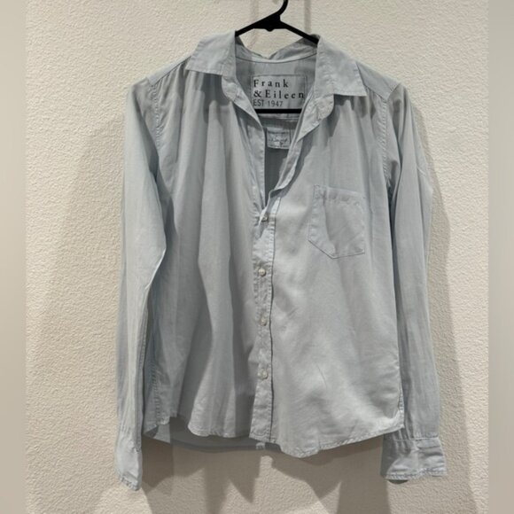 Frank & Eileen 100% Cotton Barry Button Down Light Blue Long Sleeve Top Size XS - Picture 1 of 13